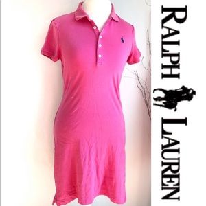 EUC M Ralph Lauren Polo Dress Fitted Cotton Pink